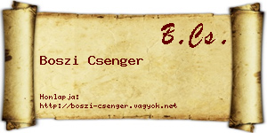 Boszi Csenger névjegykártya